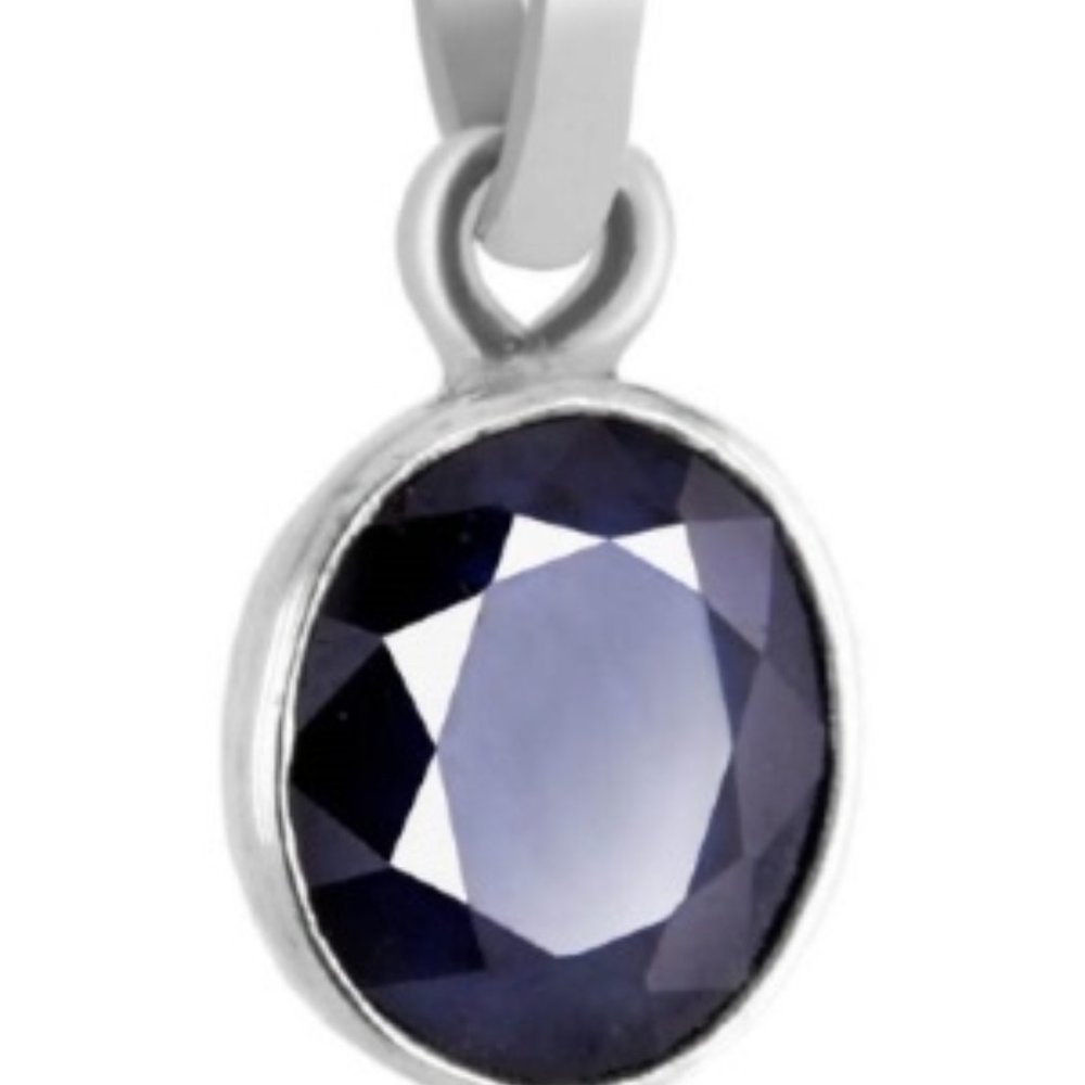 5.10 Ct Oval Blue Sapphire Gemstone Silver Pendant